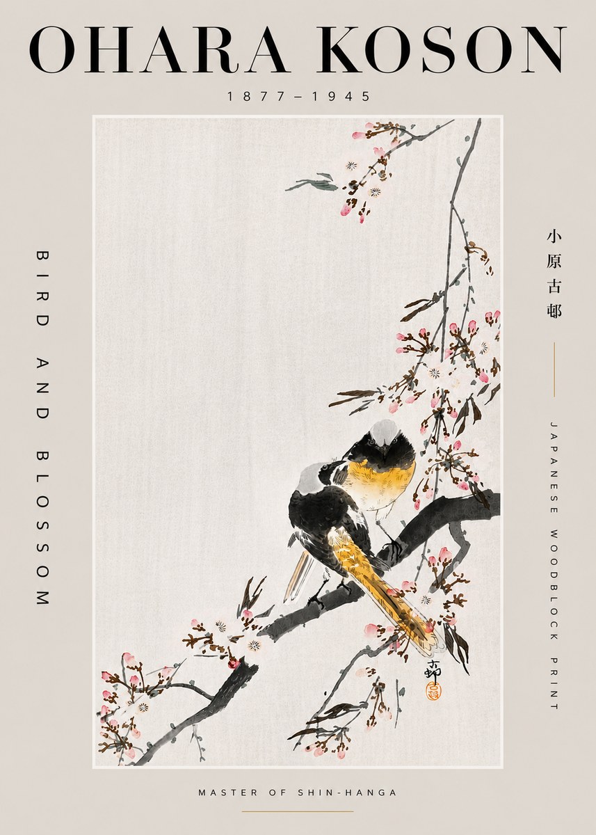 Ohara Koson Bird and Blossom No5 - Juliste
