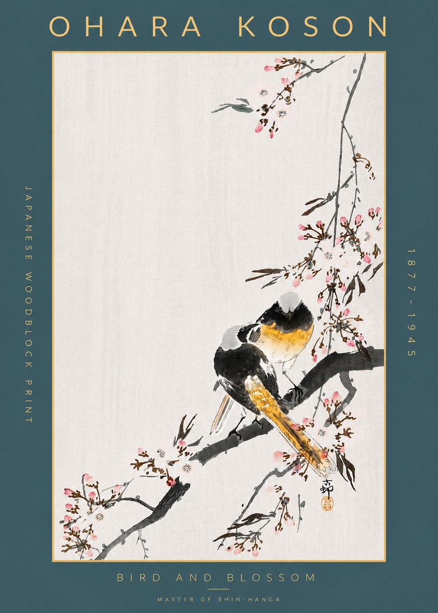 Ohara Koson Bird and Blossom No6 - Juliste