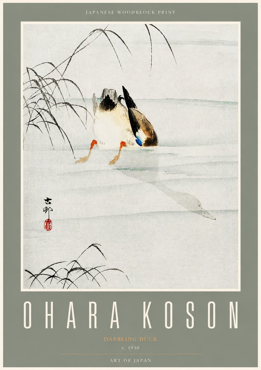 Ohara Koson Dabbling Duck No2 - Juliste