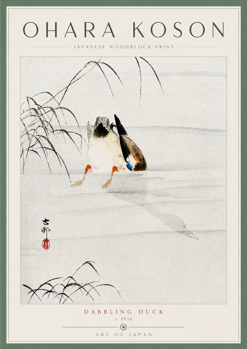 Ohara Koson Dabbling Duck No5 - Juliste