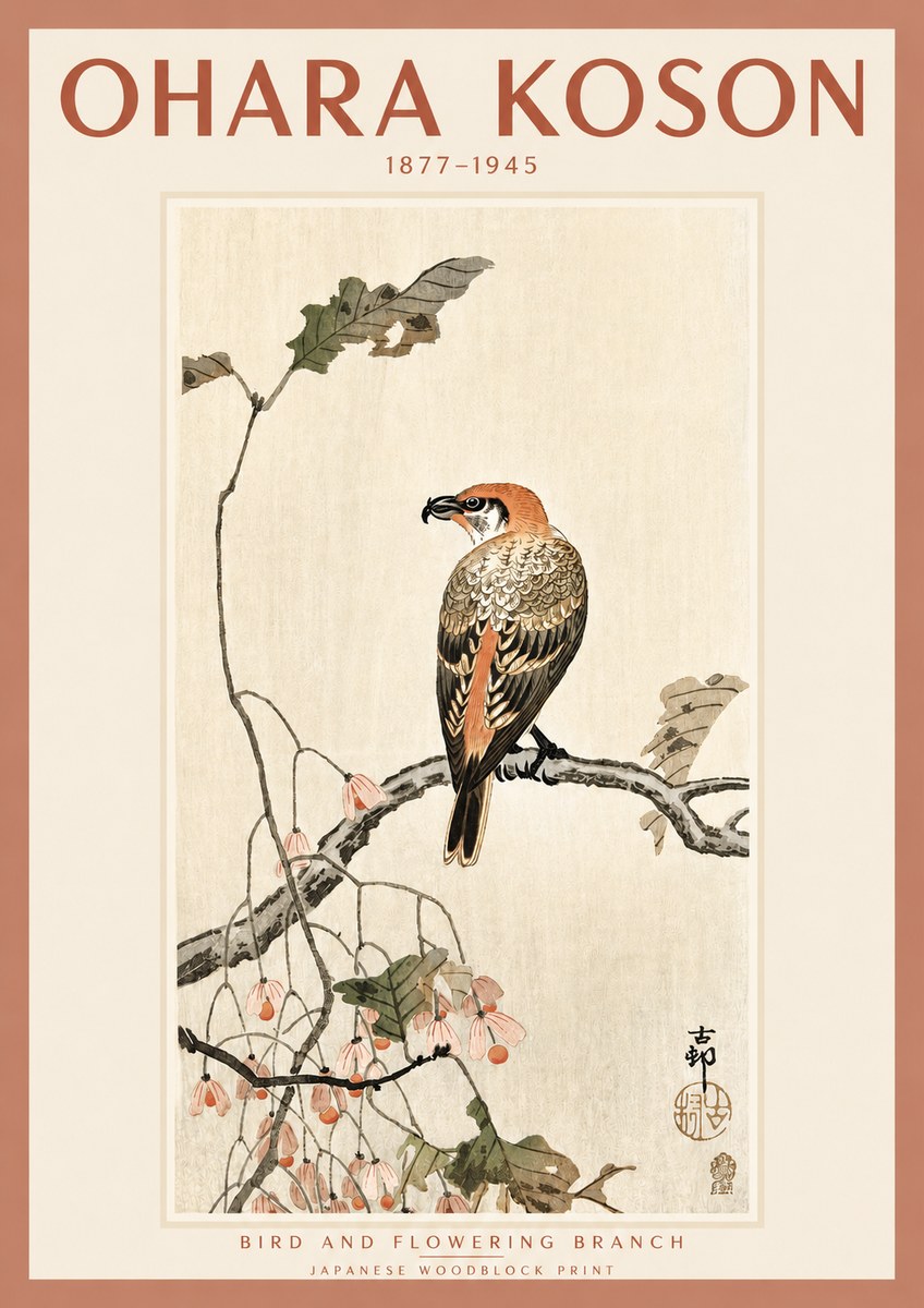 Ohara Koson Bird and Flowering Branch No2 - Juliste