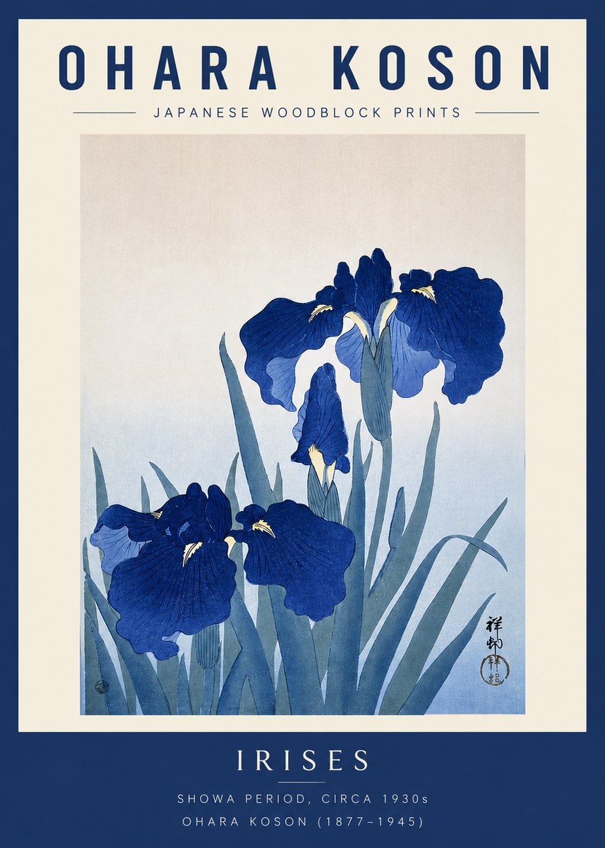 Ohara Koson Iris Es No2 - Juliste