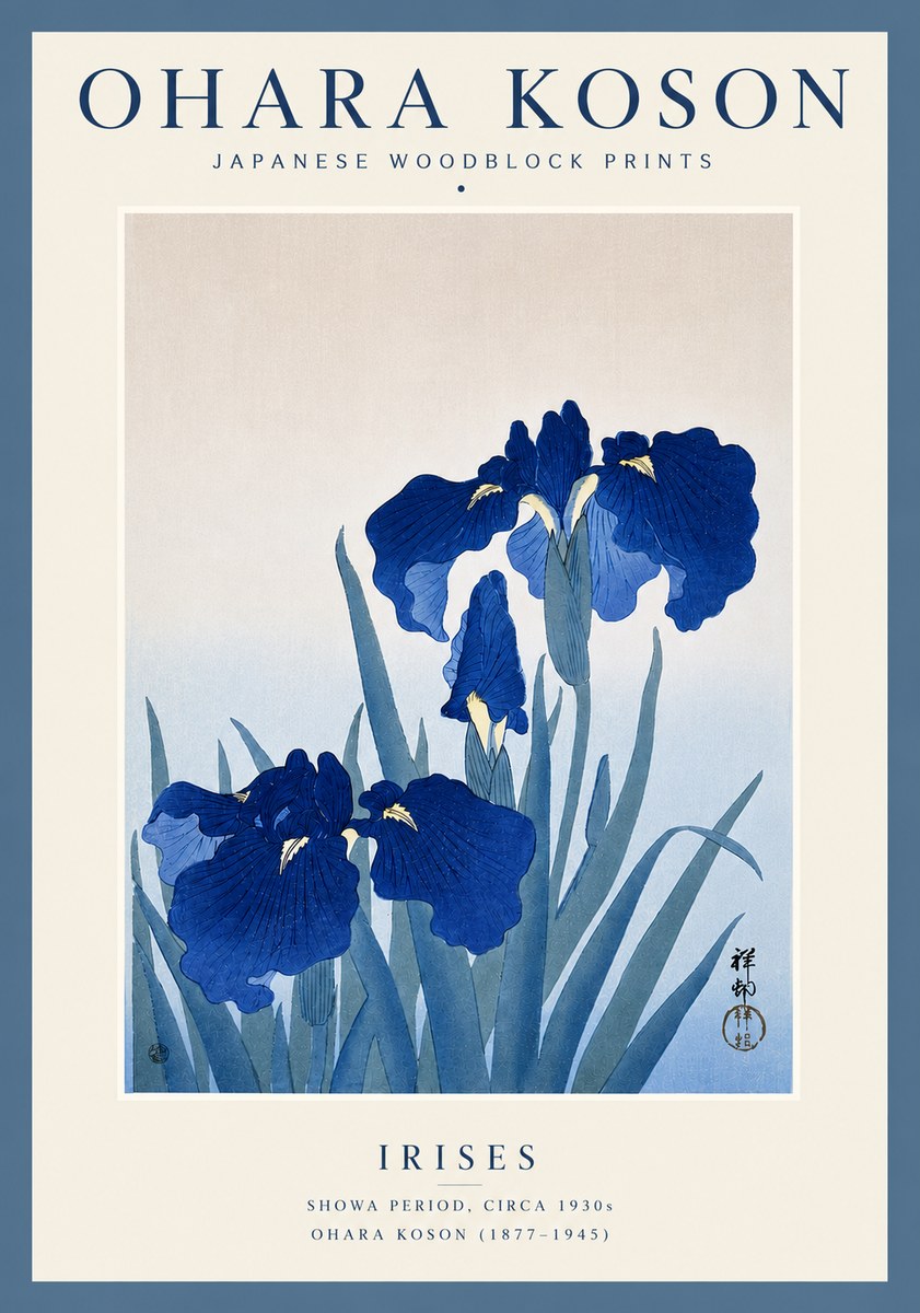 Ohara Koson Iris Es No3 - Juliste