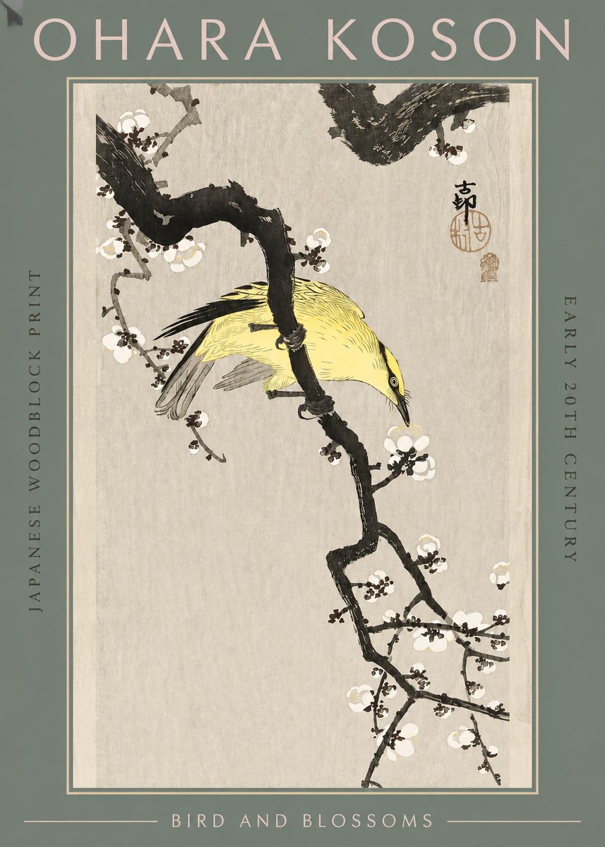Ohara Koson Bird and Blossoms No2 - Juliste