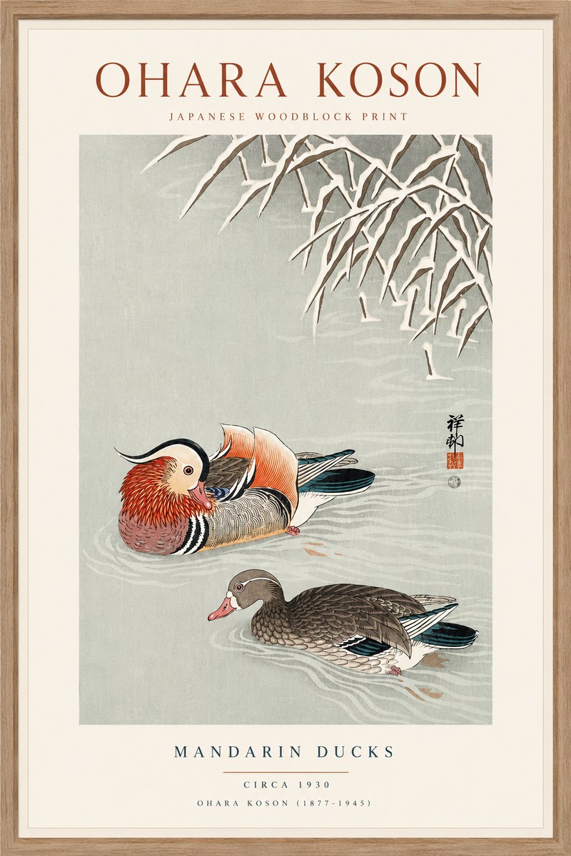 Ohara Koson Mandarin Ducks No6 - Juliste