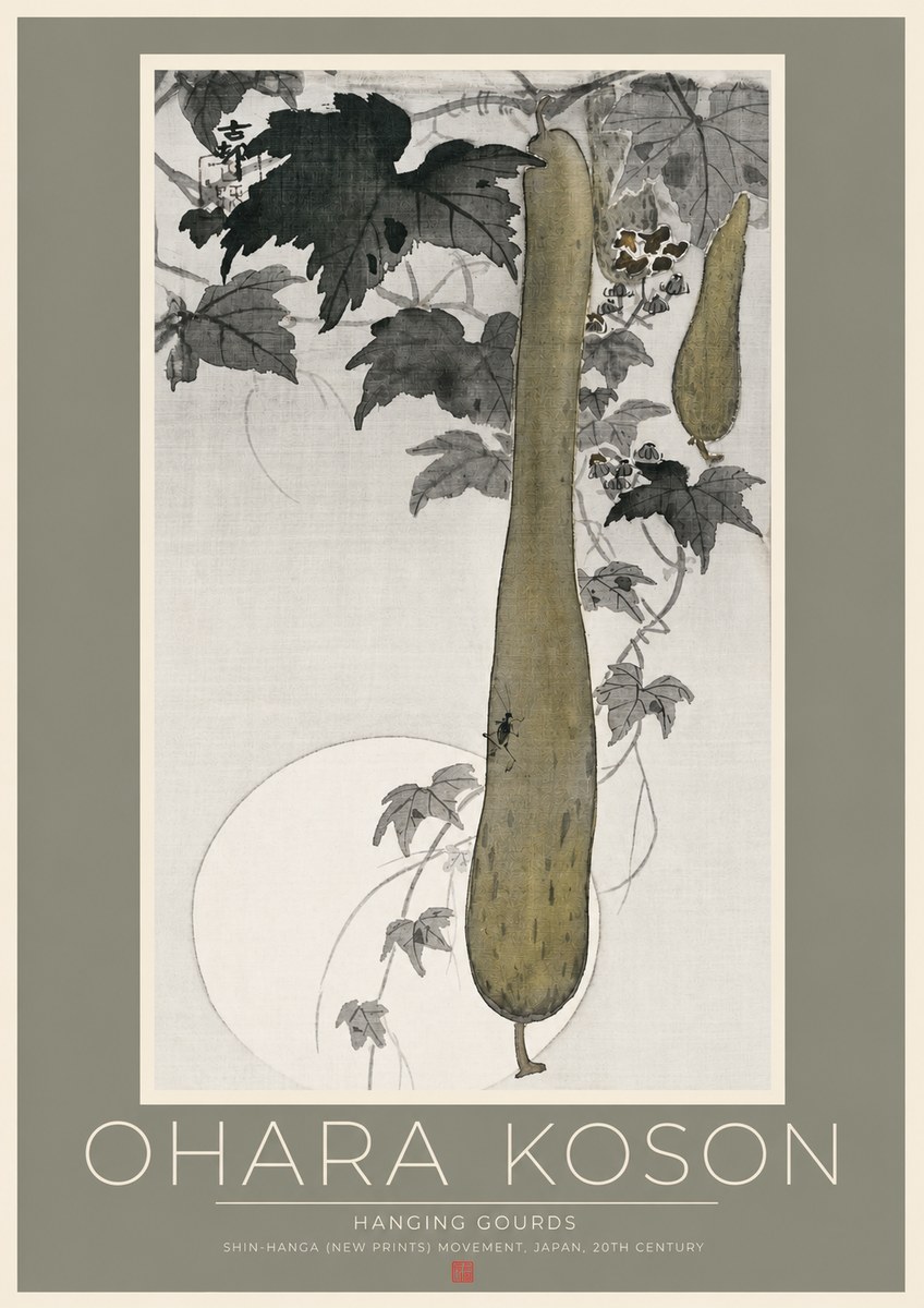 Ohara Koson Hanging Gourds No2 - Juliste