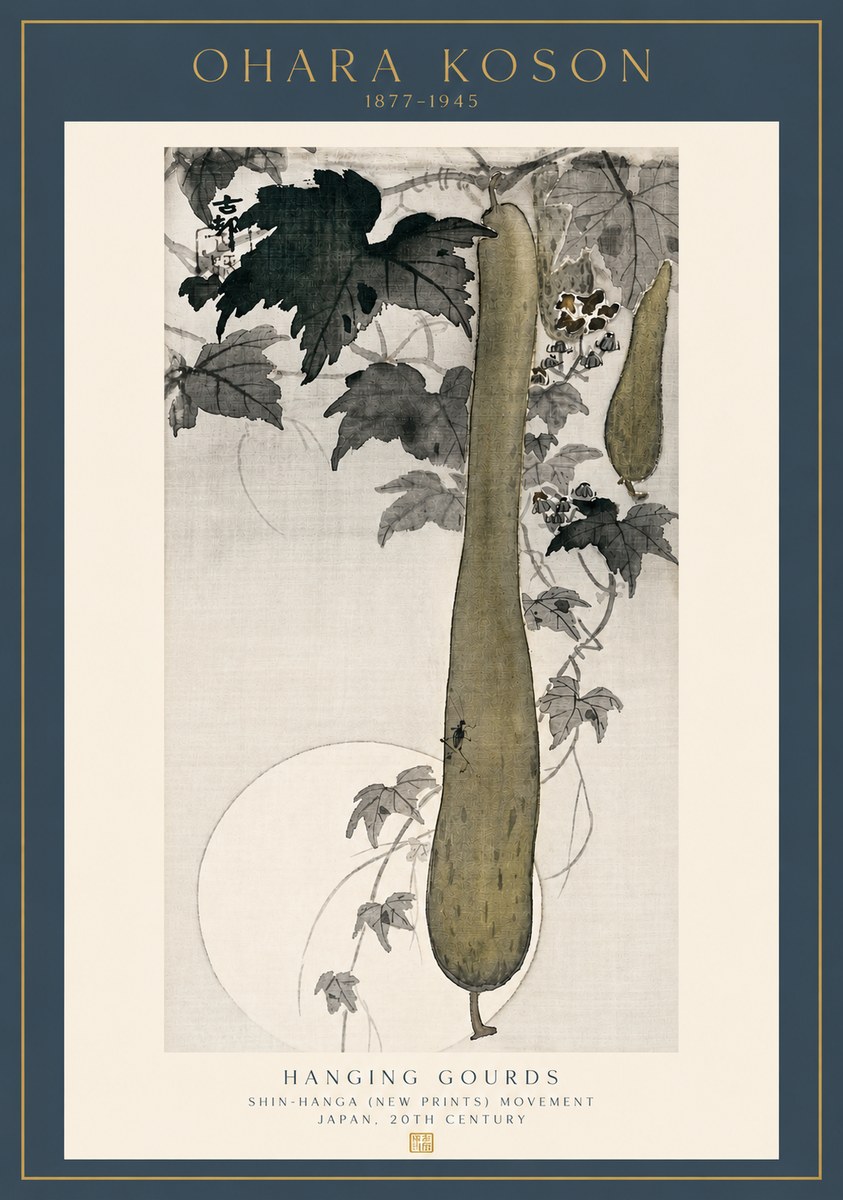 Ohara Koson Hanging Gourds No3 - Juliste