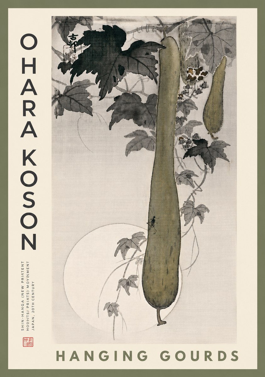 Ohara Koson Hanging Gourds No4 - Juliste