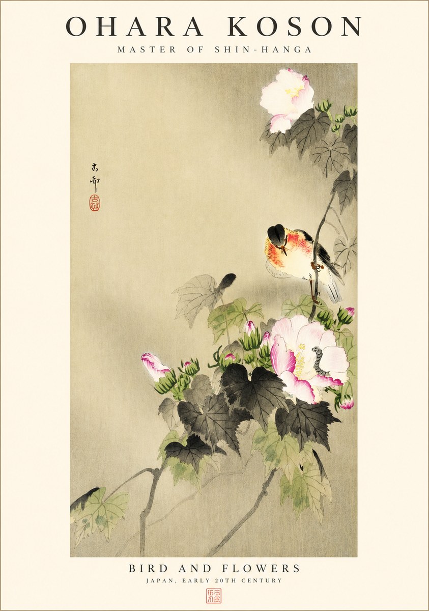 Ohara Koson Bird and Flowers No1 - Juliste