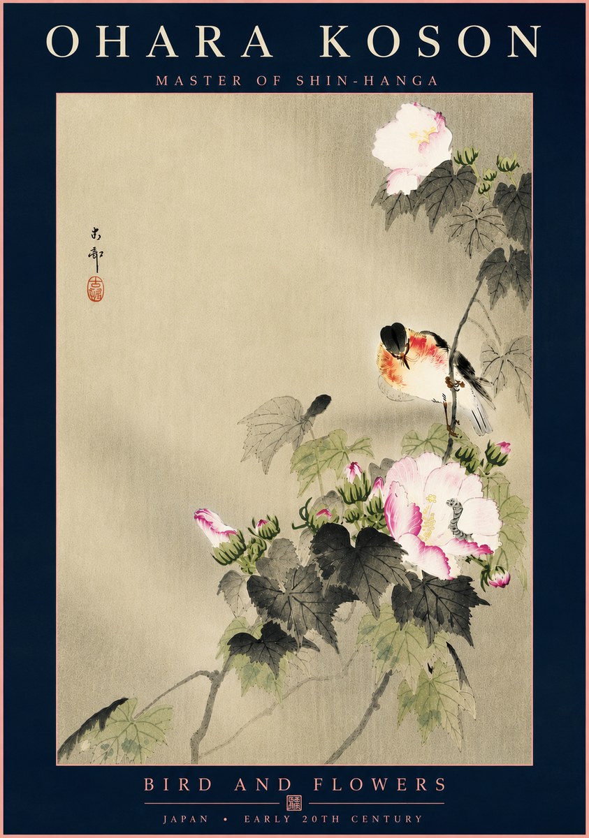 Ohara Koson Bird and Flowers No6 - Juliste