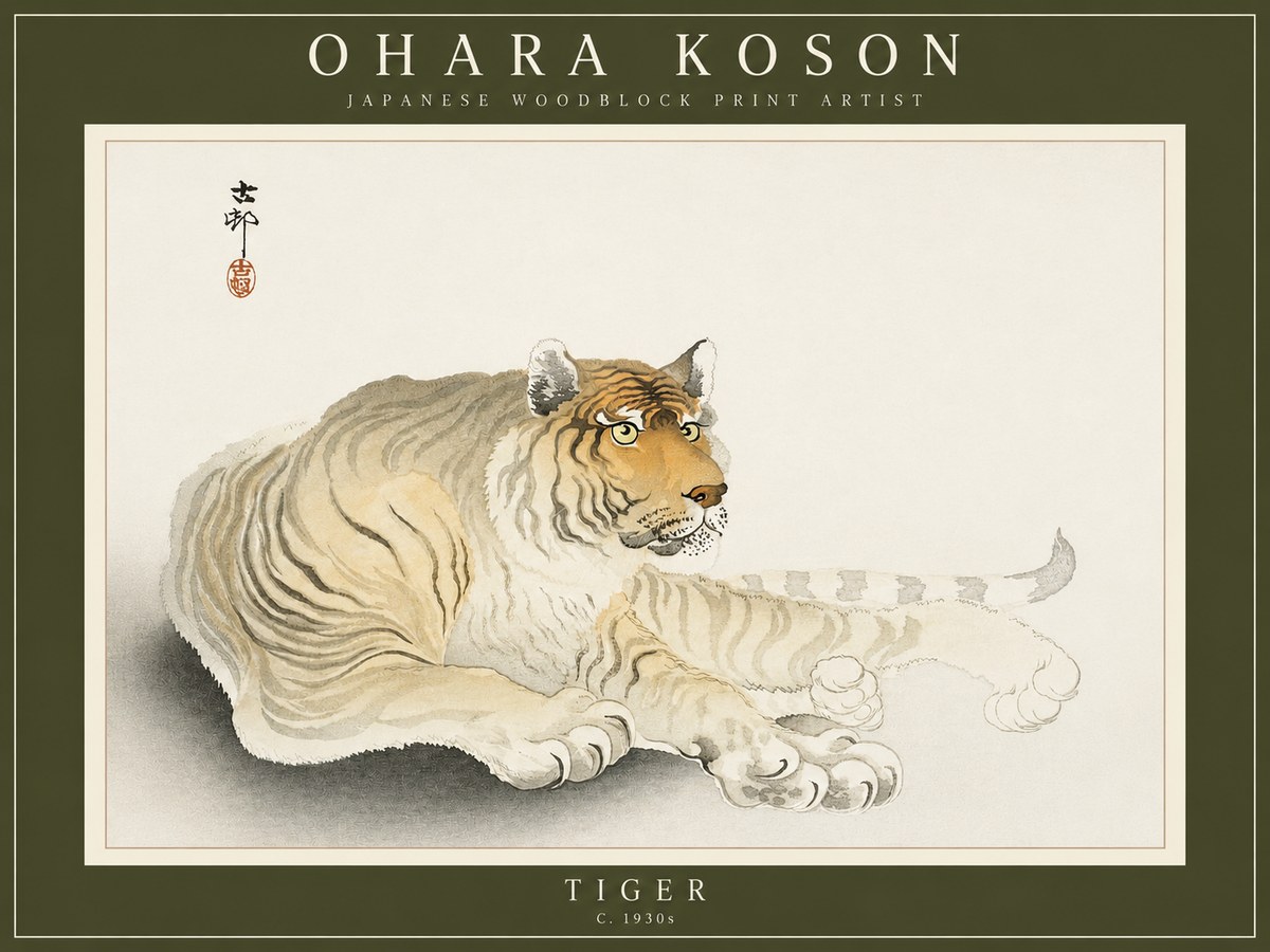 Ohara Koson Tiger No2 - Juliste