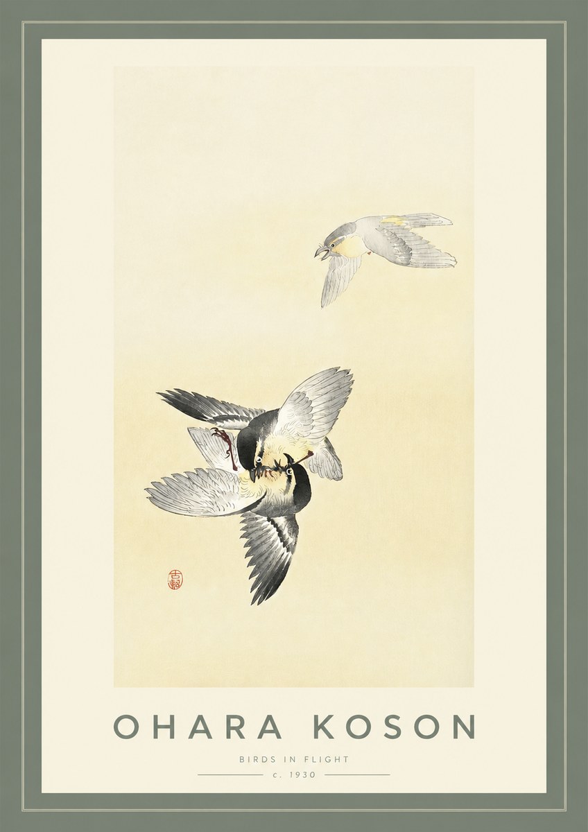 Ohara Koson Birds in Flight No2 - Juliste