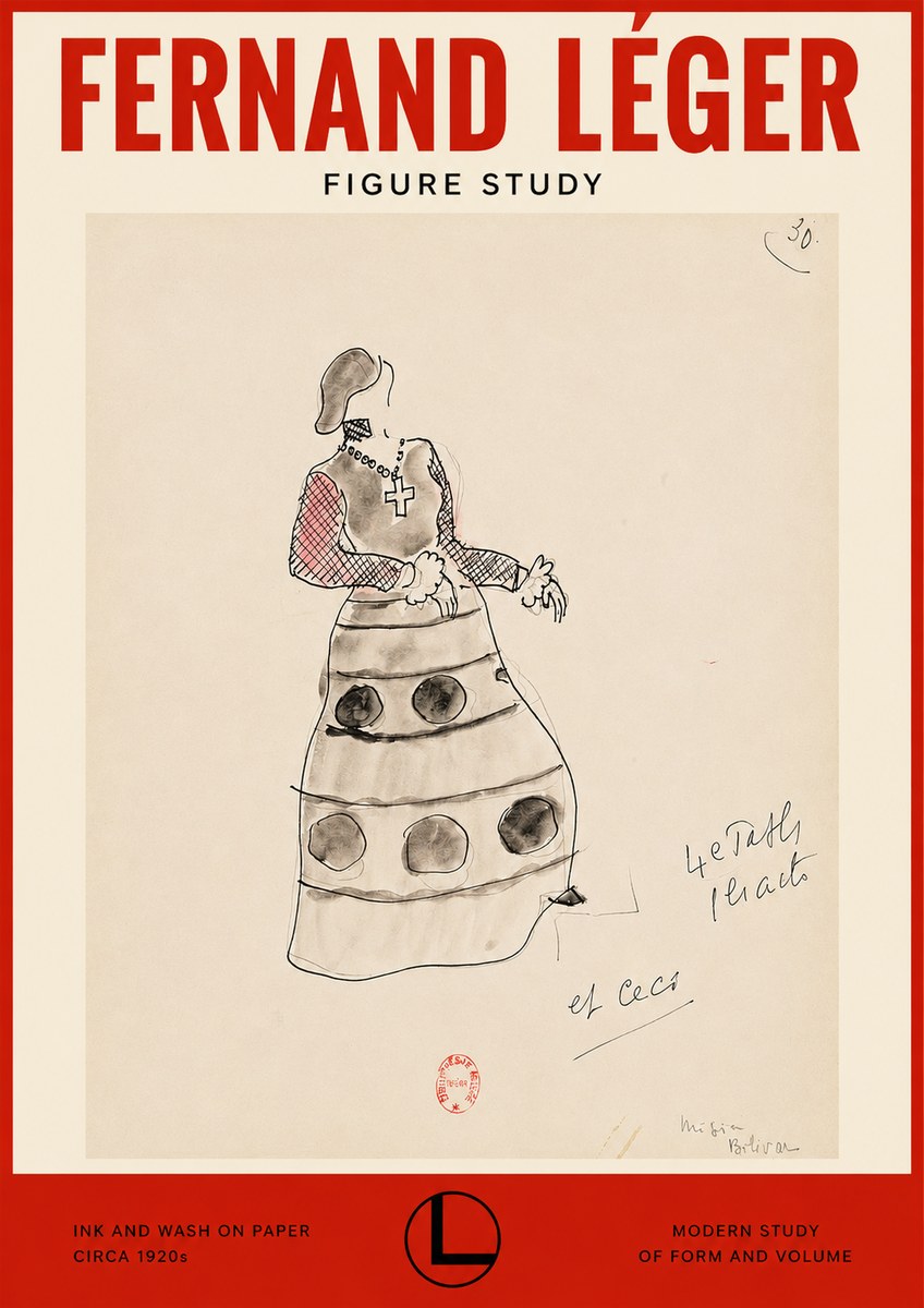 Fernand Léger Costume Design for Le Patin No2 - Juliste