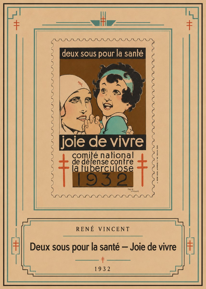 René Vincent Deux Sous Pour La Santé - Joie De Vivre No3 - Juliste