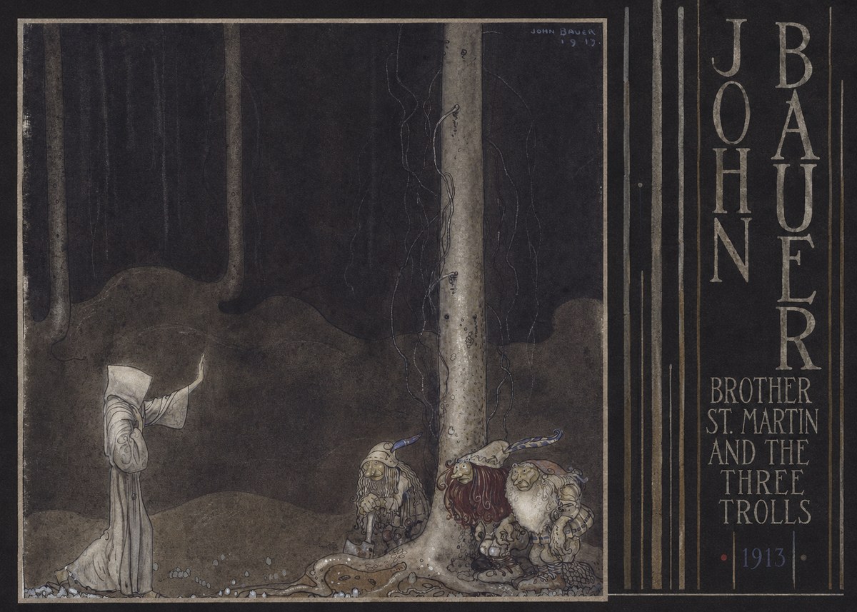 John Bauer Brother St. Martin and the Three Trolls No6 - Juliste