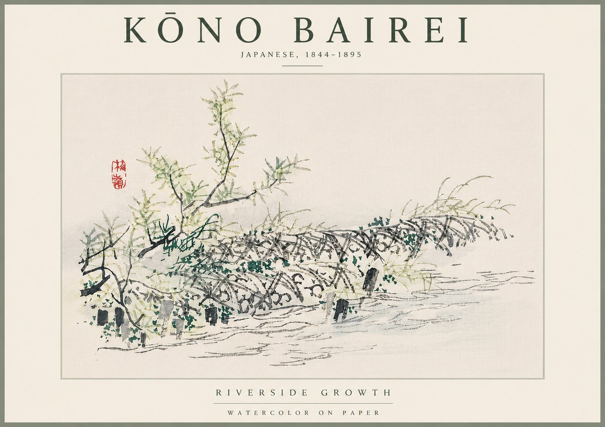 Kōno Bairei Riverside Growth No6 - Juliste