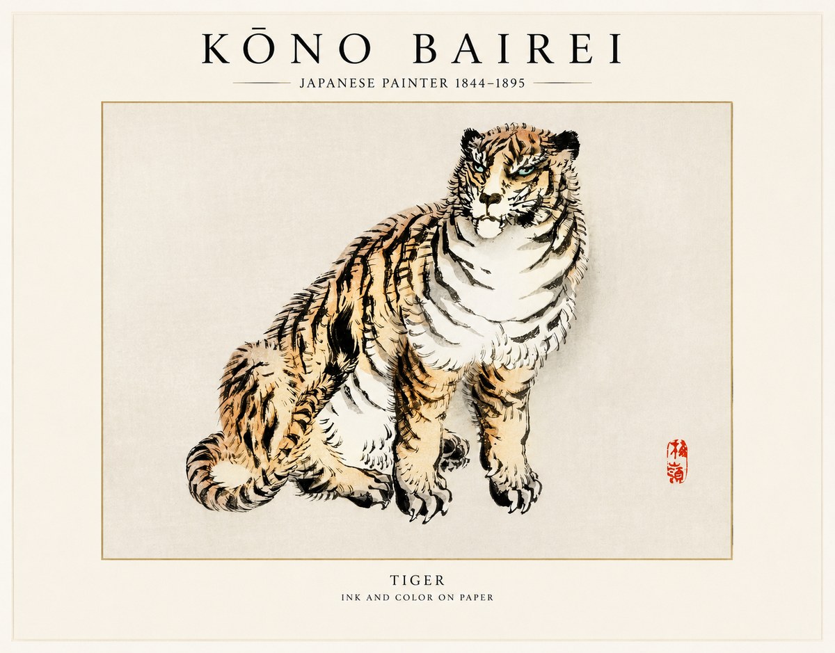 Kōno Bairei Tiger No1 - Juliste