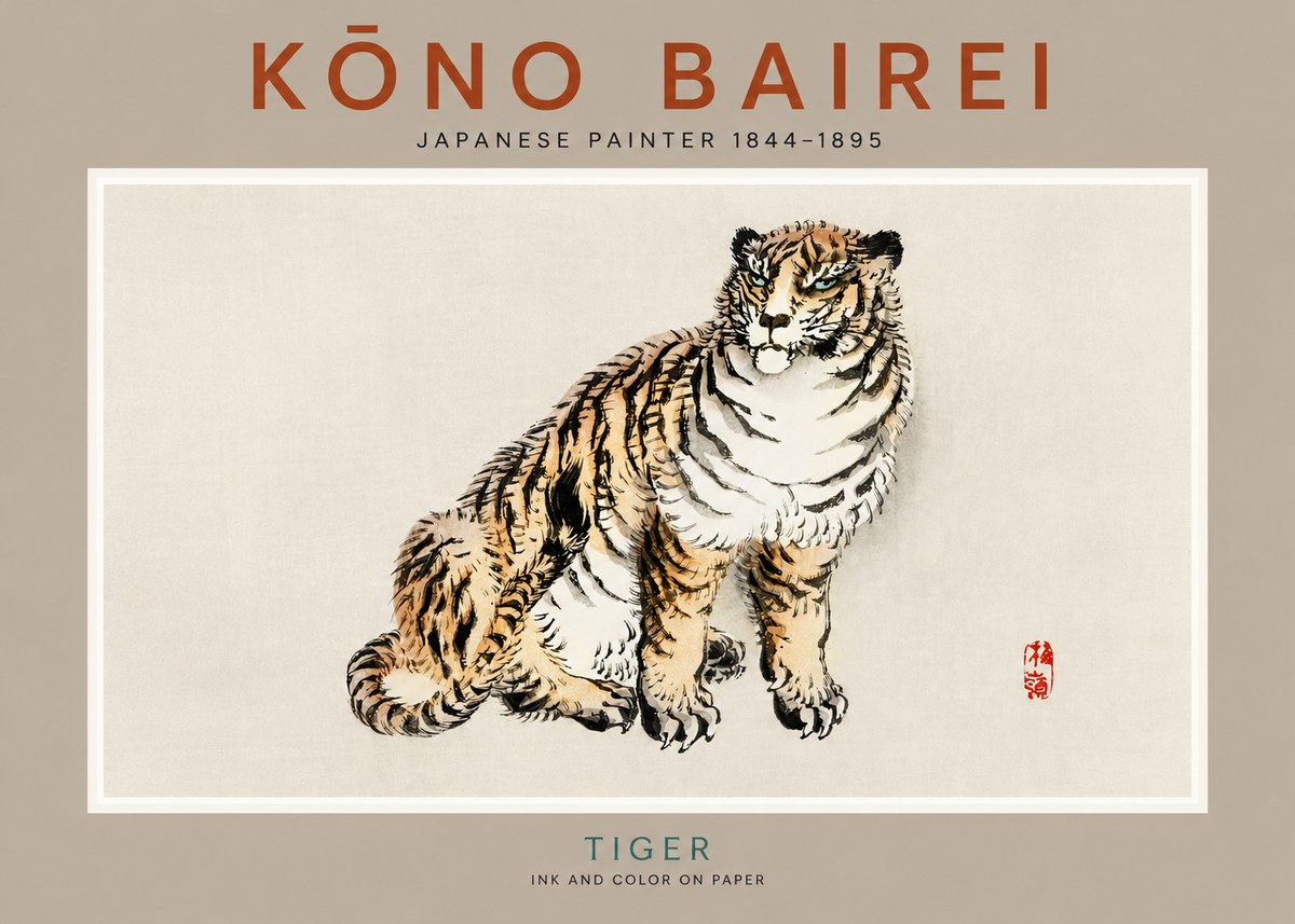 Kōno Bairei Tiger No2 - Juliste