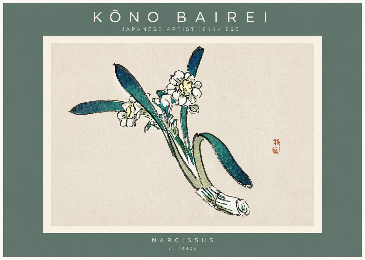Kōno Bairei Narcissus No2 - Juliste