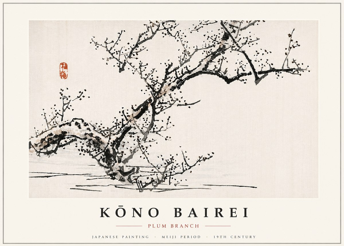 Kōno Bairei Plum Branch No6 - Juliste