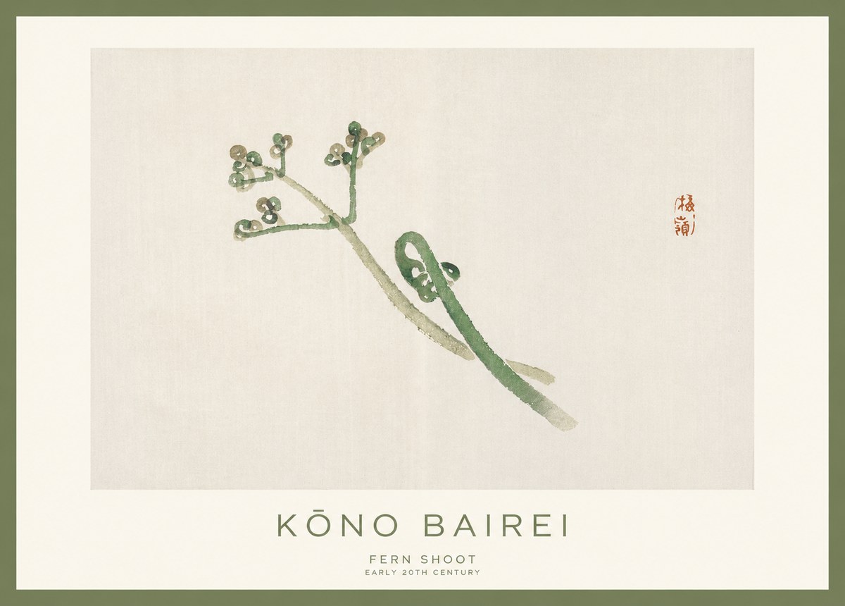 Kōno Bairei Fern Shoot No1 - Juliste