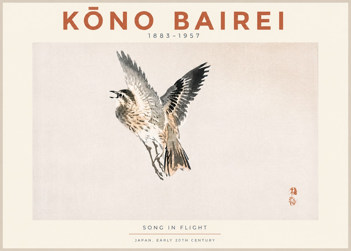 Kōno Bairei Song in Flight No3 - Juliste