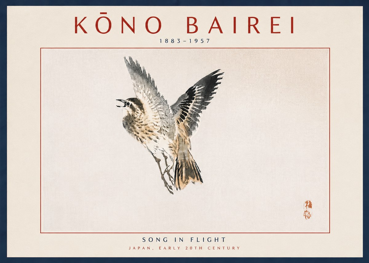 Kōno Bairei Song in Flight No6 - Juliste