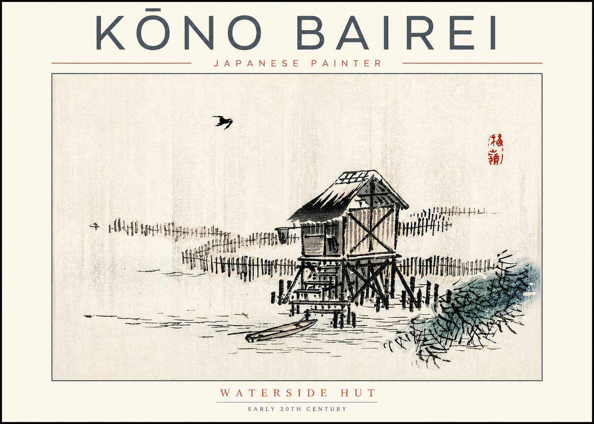 Kōno Bairei Waterside Hut No2 - Juliste