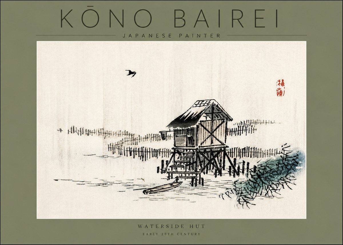Kōno Bairei Waterside Hut No3 - Juliste