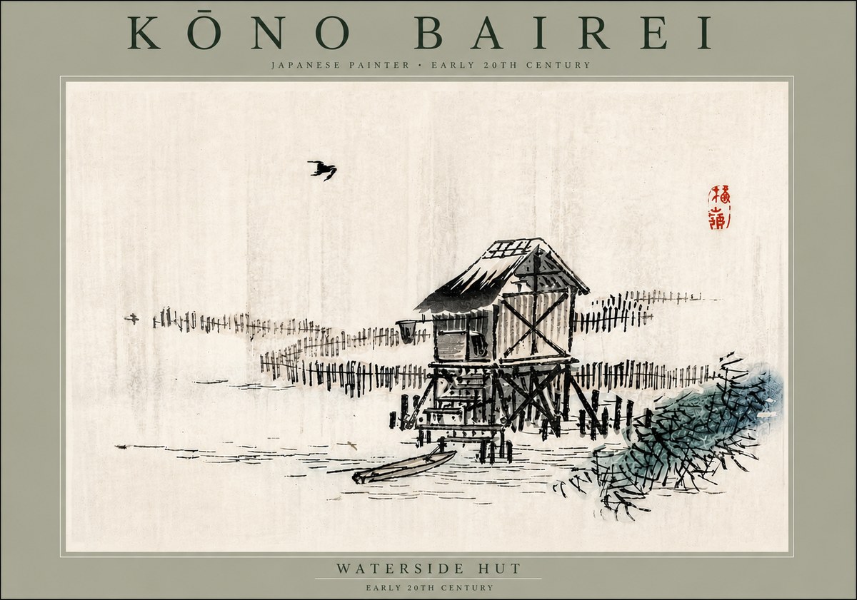 Kōno Bairei Waterside Hut No6 - Juliste