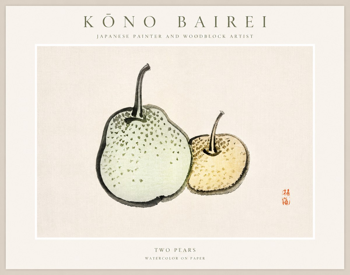 Kōno Bairei Two Pears No1 - Juliste