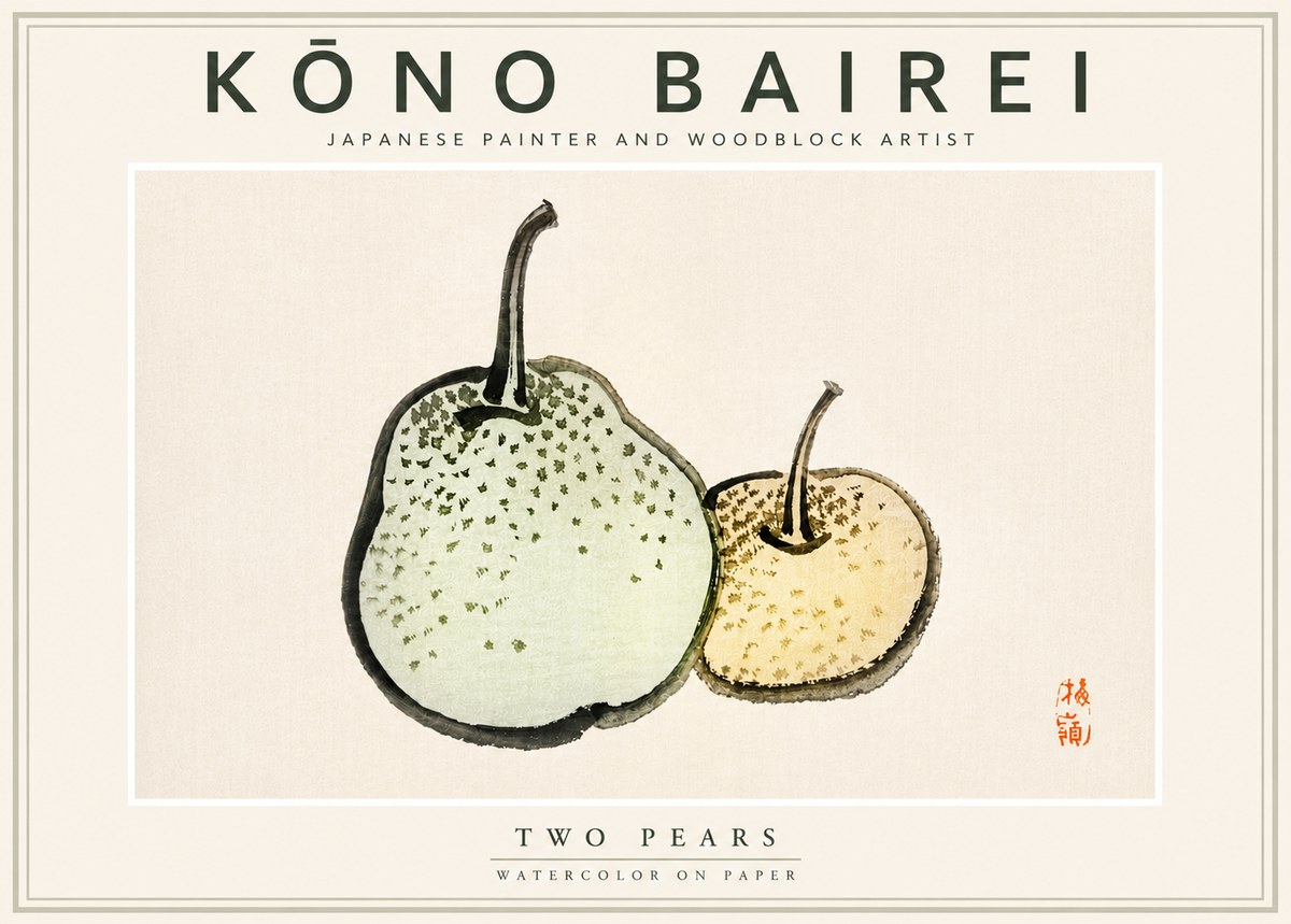 Kōno Bairei Two Pears No4 - Juliste