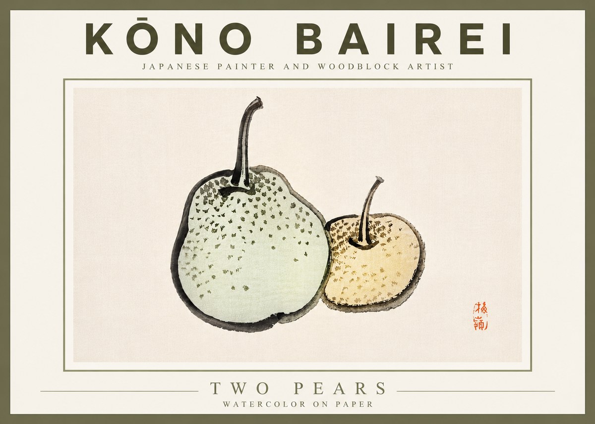 Kōno Bairei Two Pears No5 - Juliste