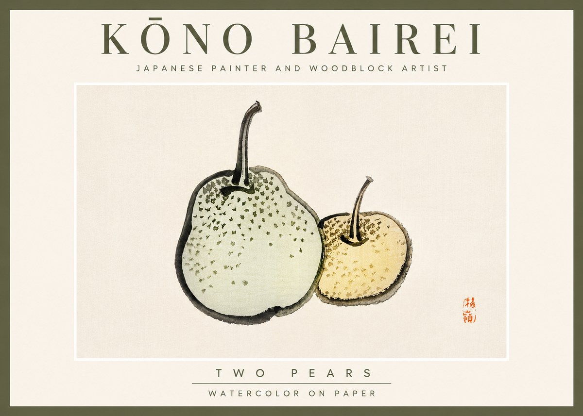 Kōno Bairei Two Pears No6 - Juliste