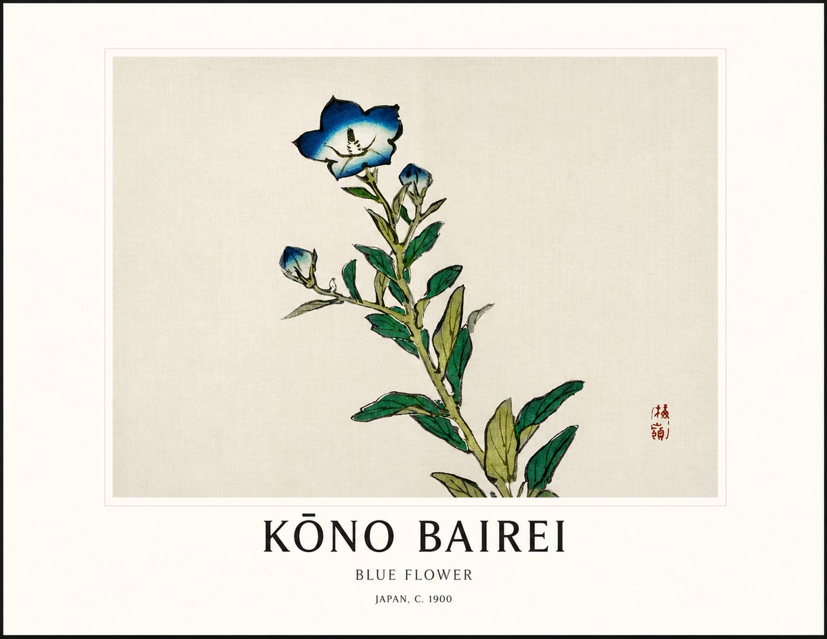 Kōno Bairei Blue Flower No1 - Juliste