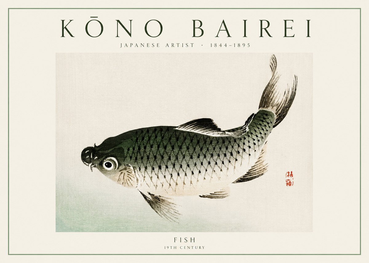 Kōno Bairei Fish I No1 - Juliste