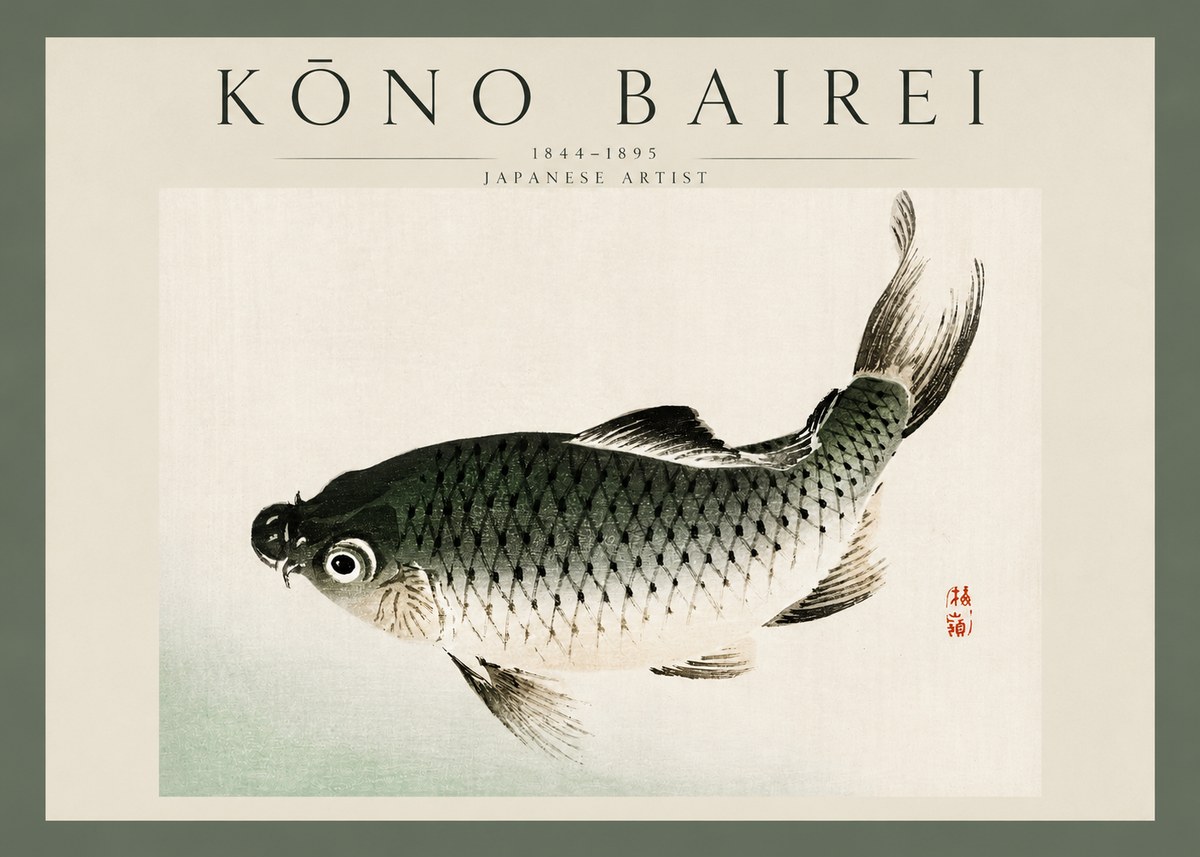 Kōno Bairei Fish I No3 - Juliste