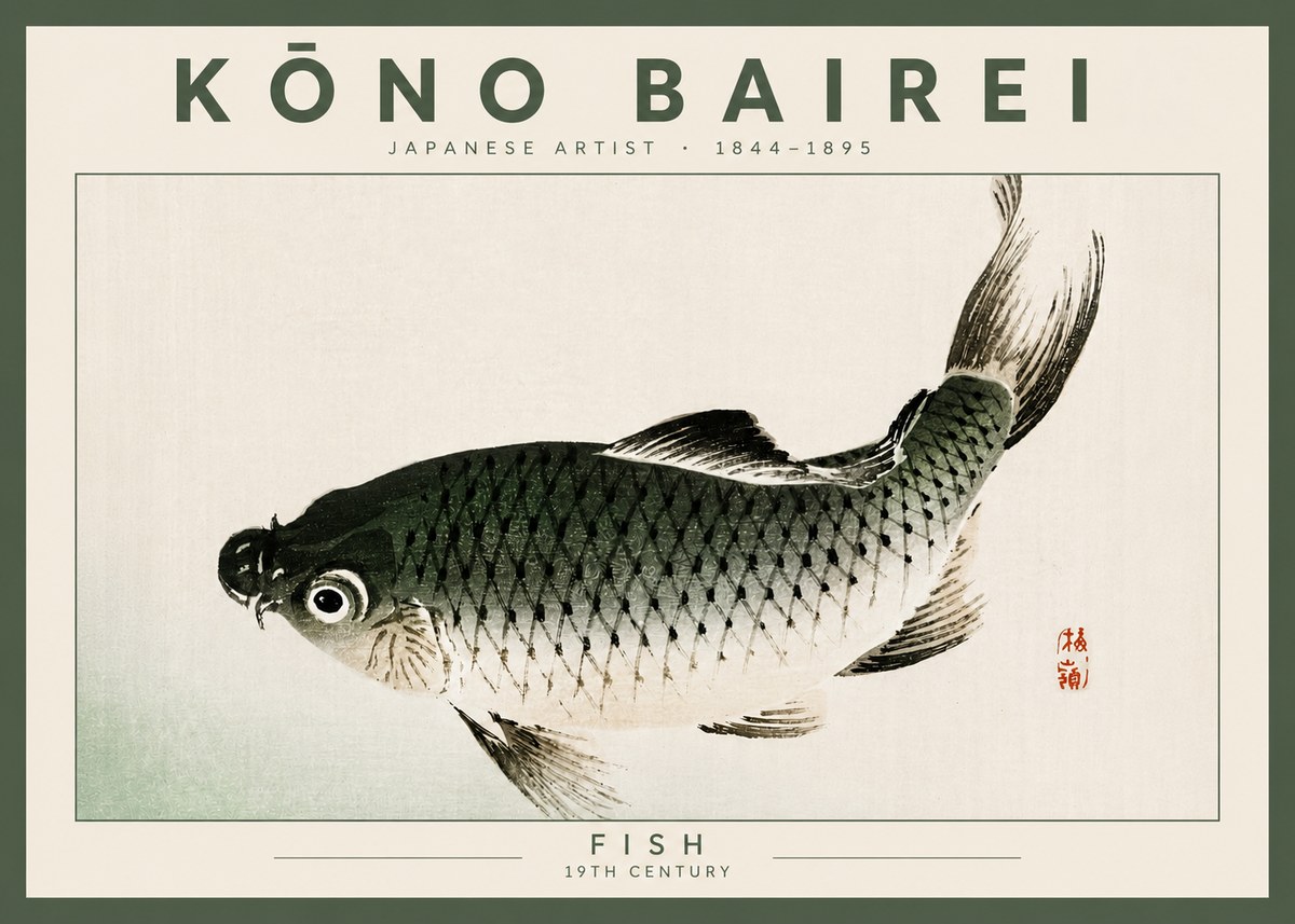 Kōno Bairei Fish I No4 - Juliste