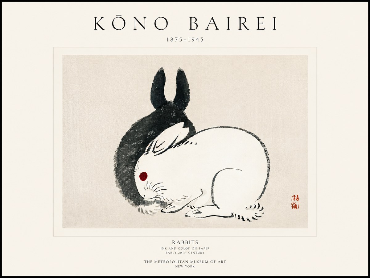 Kōno Bairei Rabbits No1 - Juliste