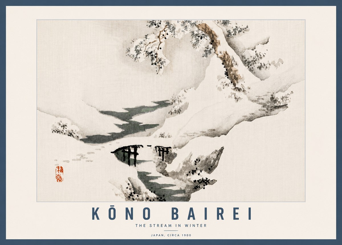 Kōno Bairei The Stream in Winter No6 - Juliste