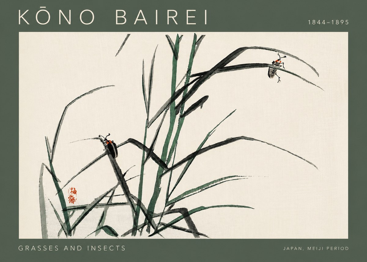 Kōno Bairei Grasses and Insects No4 - Juliste