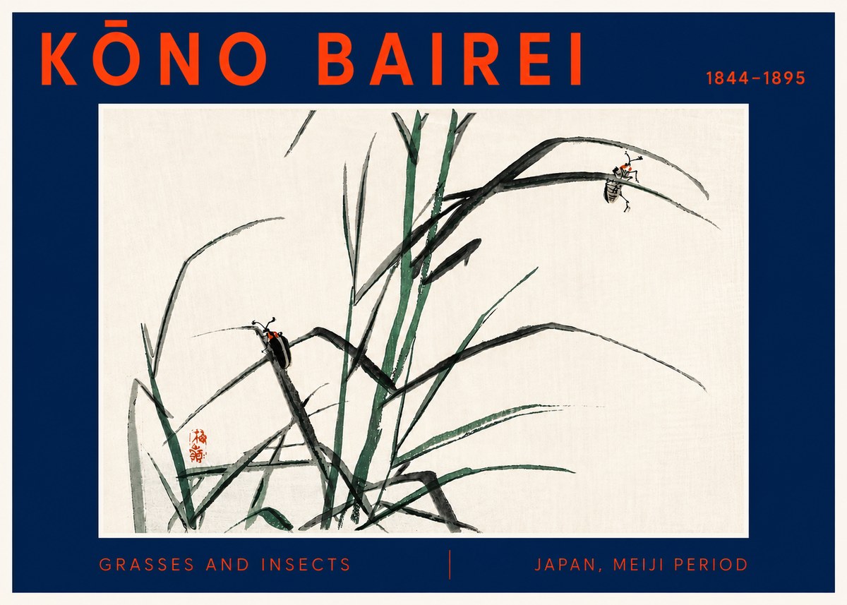 Kōno Bairei Grasses and Insects No6 - Juliste