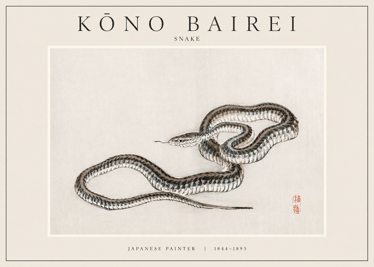 Kōno Bairei Snake No1 - Juliste