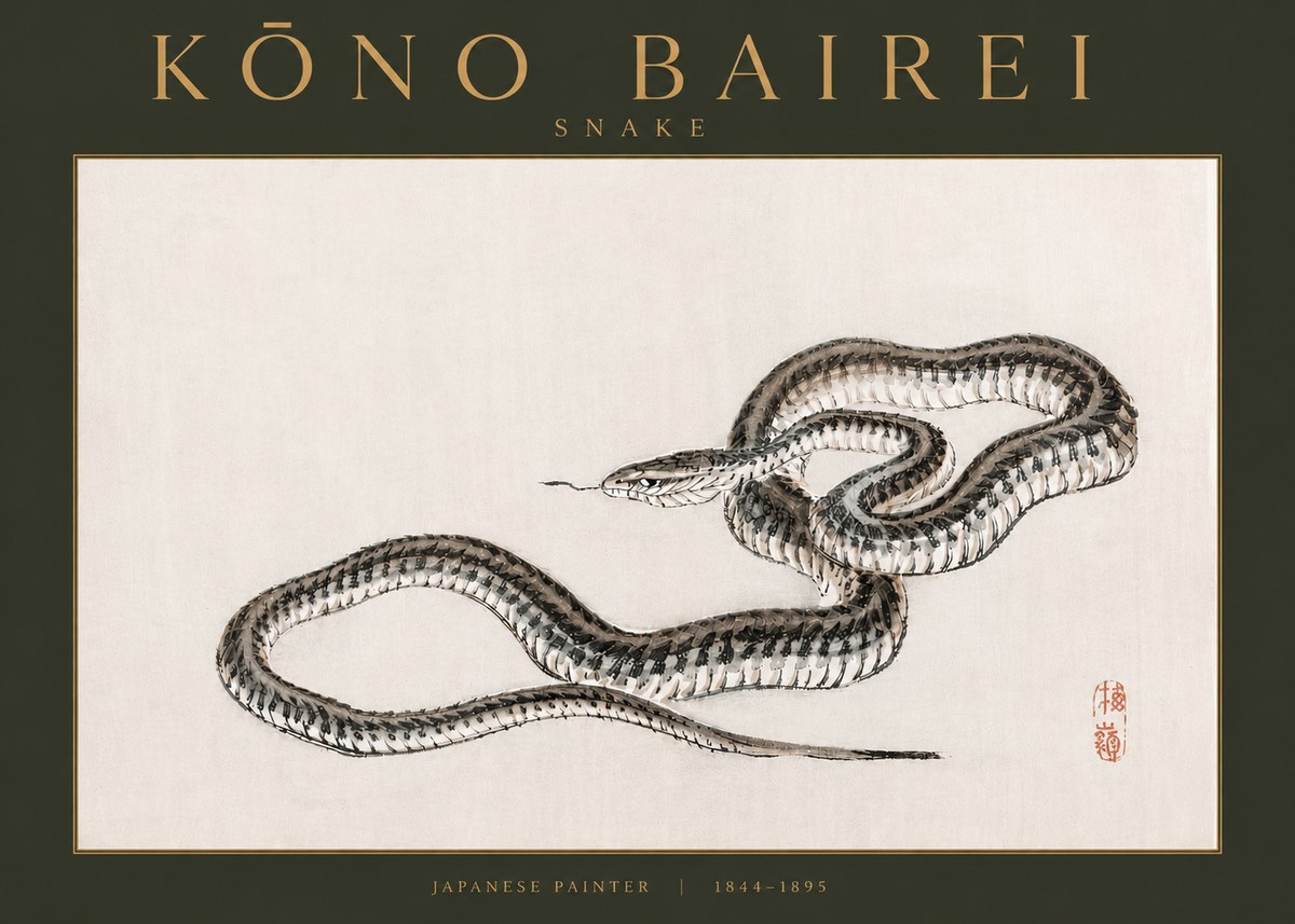 Kōno Bairei Snake No3 - Juliste
