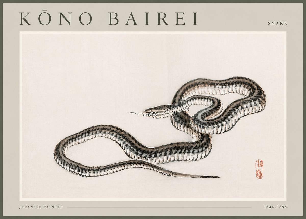 Kōno Bairei Snake No4 - Juliste