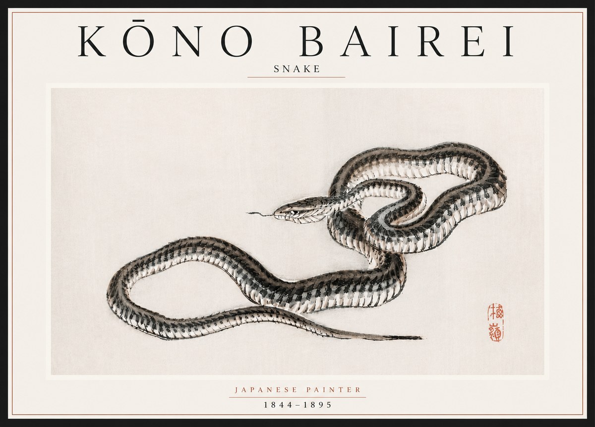 Kōno Bairei Snake No5 - Juliste