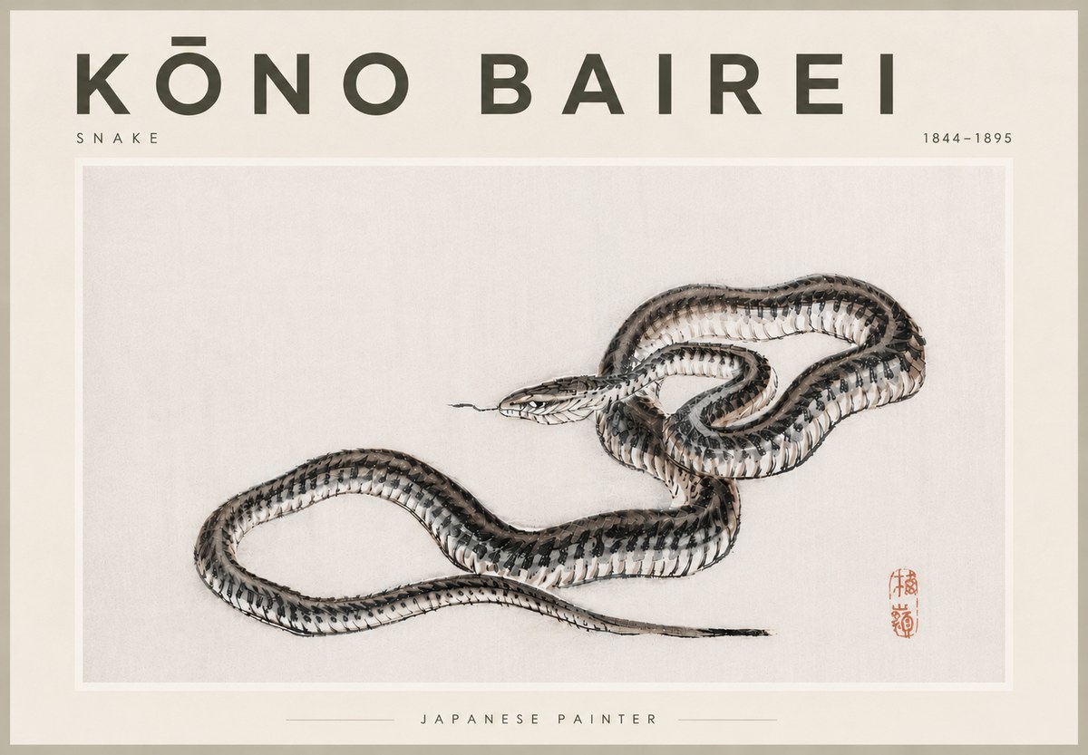 Kōno Bairei Snake No6 - Juliste