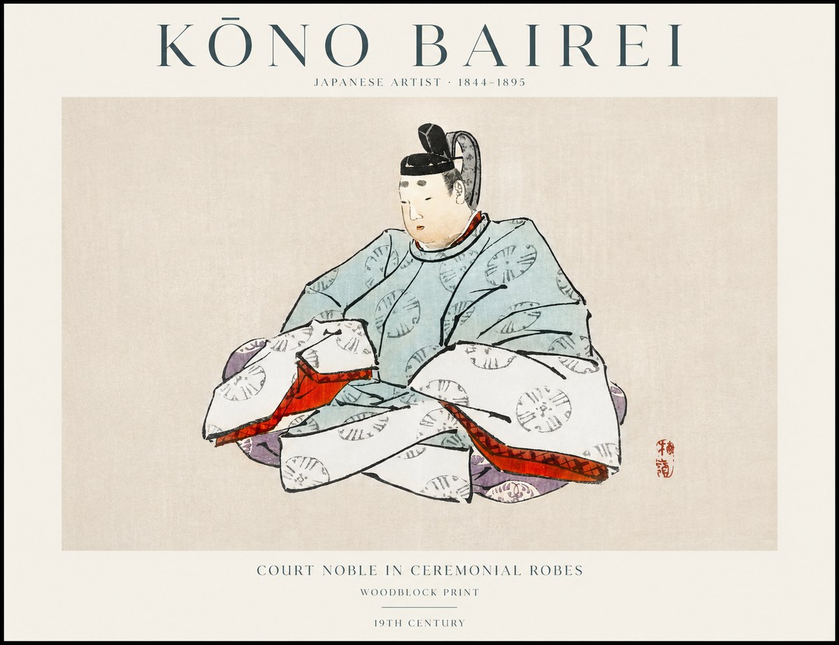 Kōno Bairei Court Noble in Ceremonial Robes No1 - Juliste