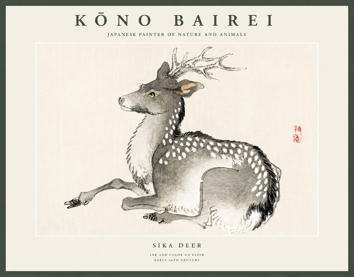 Kōno Bairei Sika Deer No1 - Juliste