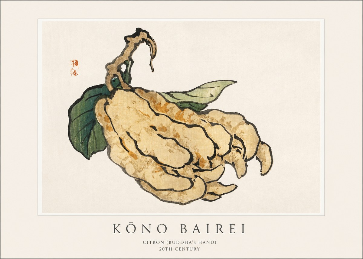Kōno Bairei Citron (Buddha's Hand) No1 - Juliste